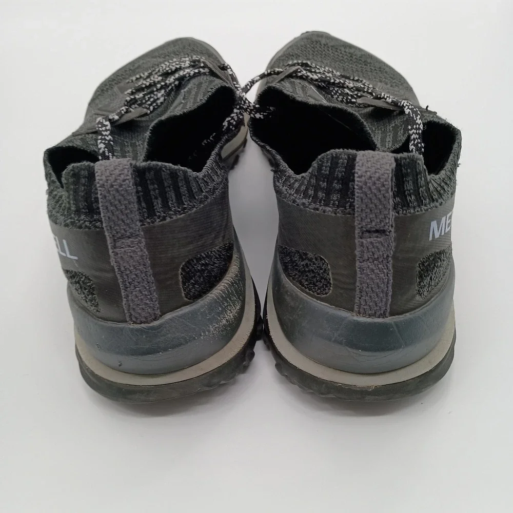 Merrell Mag-9 Womens Trail Running Shoes Gray Black Knit Vibram J16562 Size 10‎